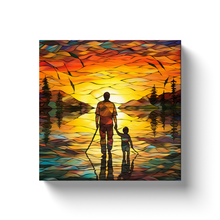 Load image into Gallery viewer, Father &amp; Son Stained Glass Themed (4) - Canvas Wraps
