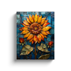 Stained Glass Inspired Sunflowers (12) - Canvas Wraps