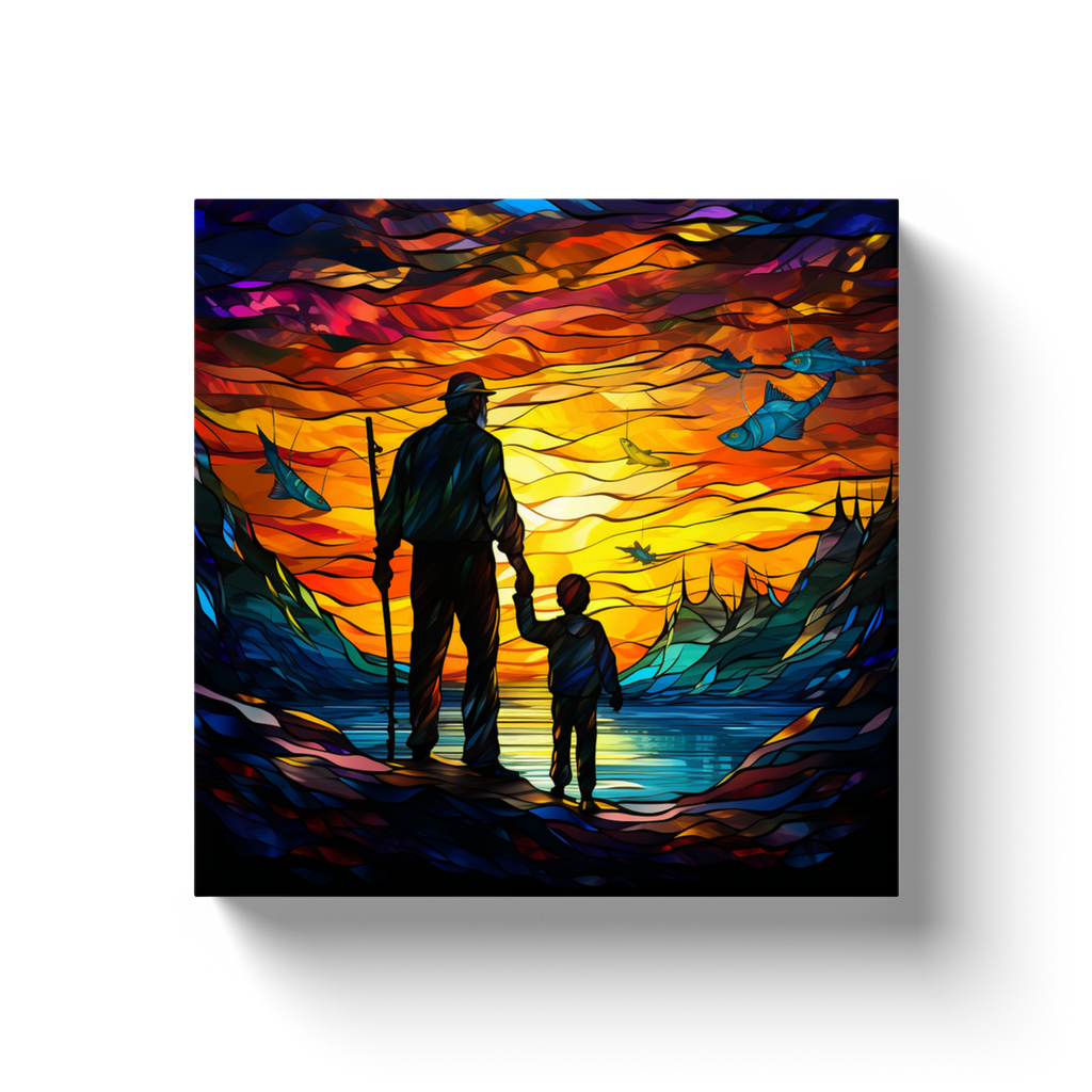 Father & Son Stained Glass Themed (3) - Canvas Wraps