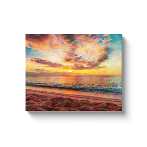 Multi-Color Beach Sunrise - Canvas Wraps