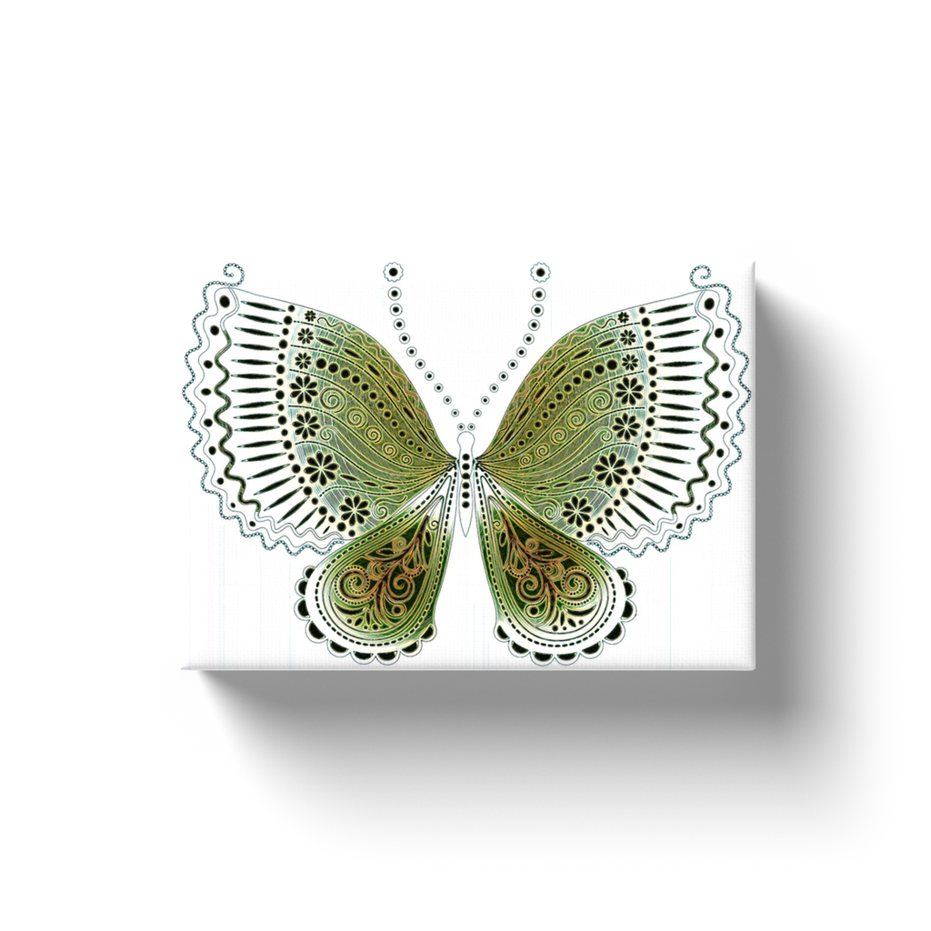 Green Rainbow Butterfly - Canvas Wraps