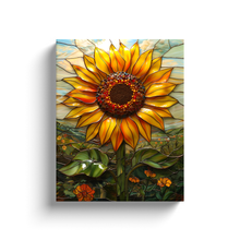 Load image into Gallery viewer, Stained Glass Inspired Sunflowers (4) - Canvas Wraps
