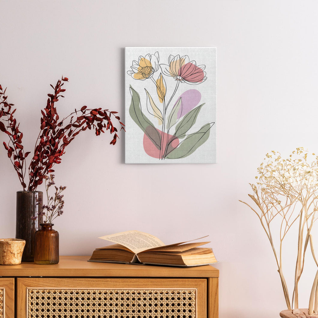 Minimalist Flower Line Art (7) - Canvas Wraps